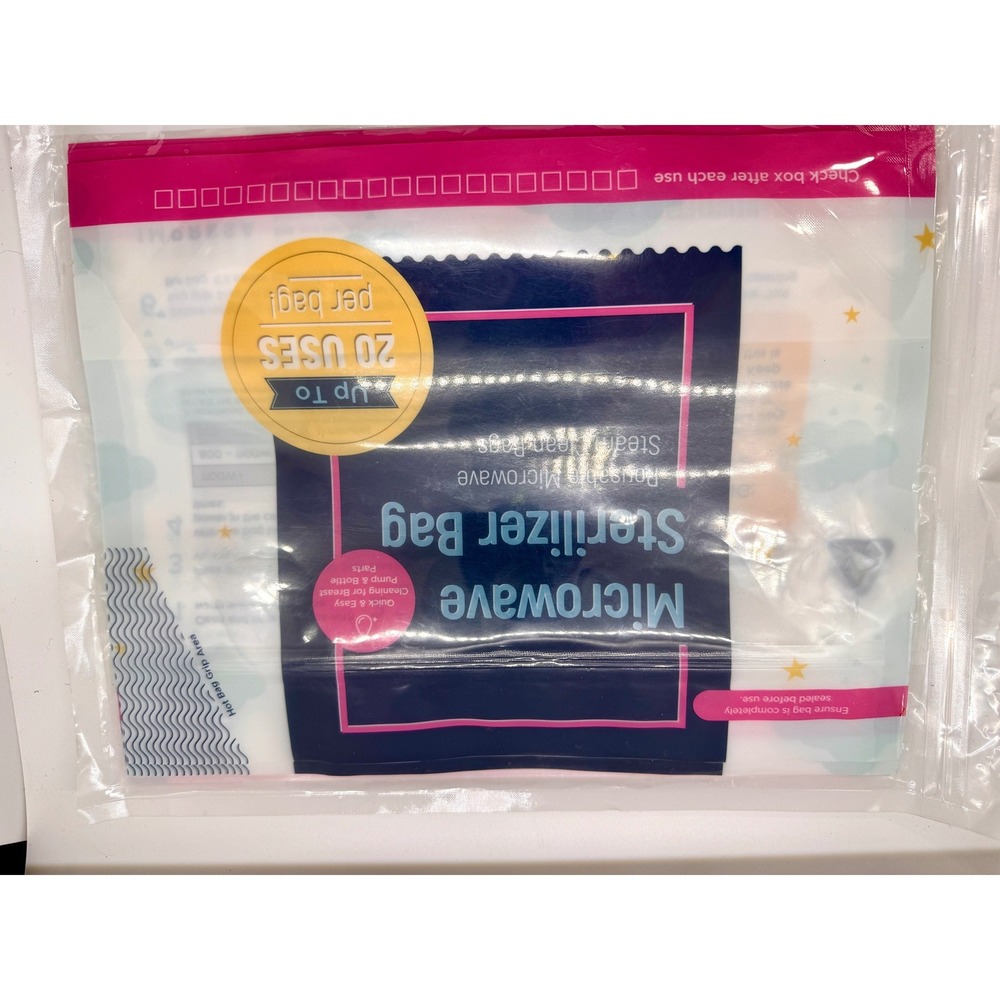 Impresa 15 Pack Microwave Sterilizer Bags Reusable Steam Clean Breast Pump Parts